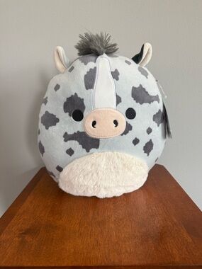 Squishmallows Grady Cow Plush in Gray and Cream